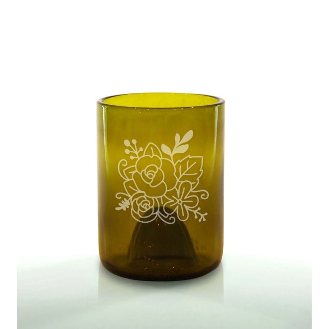 Floral 12oz Amber
