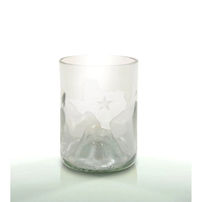 Shape of Texas with Star 12oz Clear