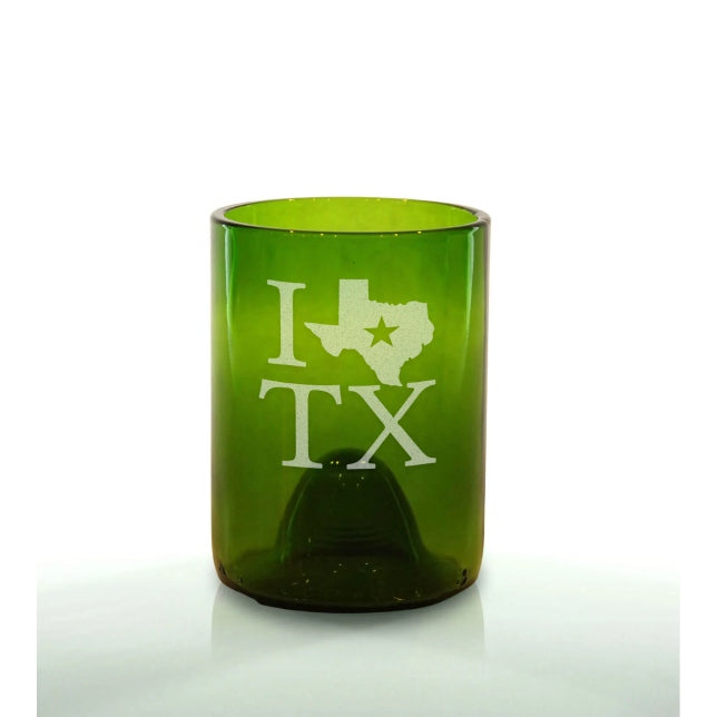 I Love Texas 12oz Green