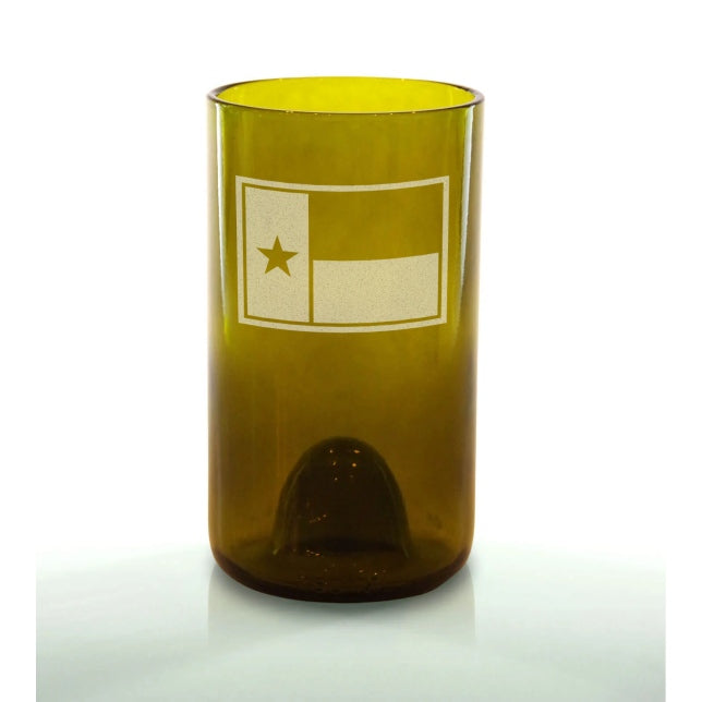 Texas Flag 16oz Amber – A Second Round Glass