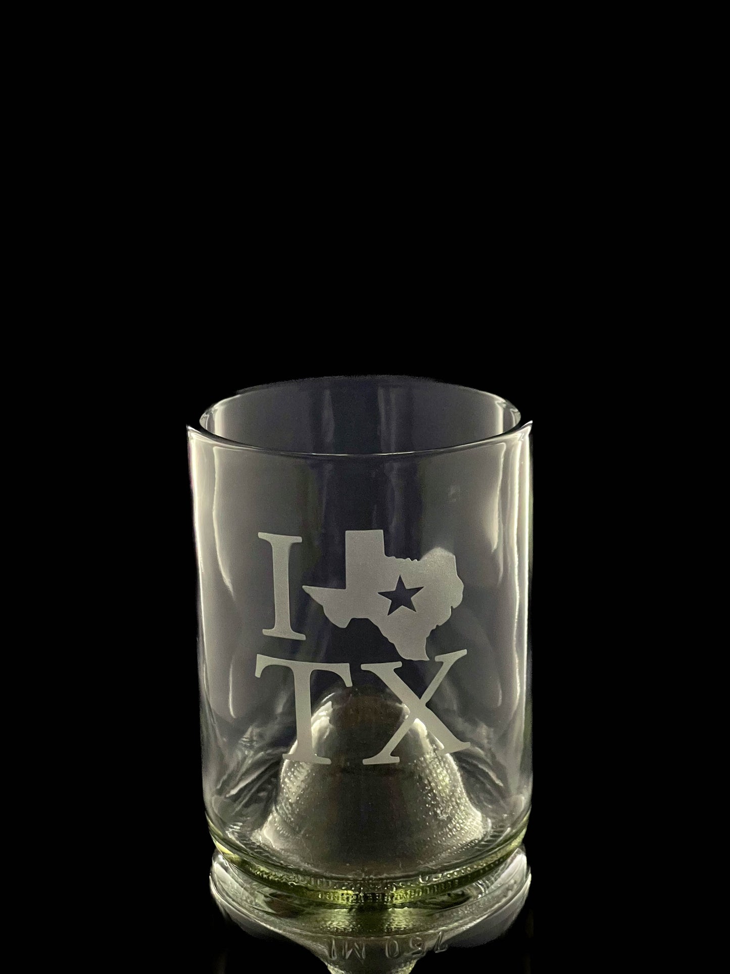 I Love Texas Wine Bottle Drinking Glasses - Set of 2