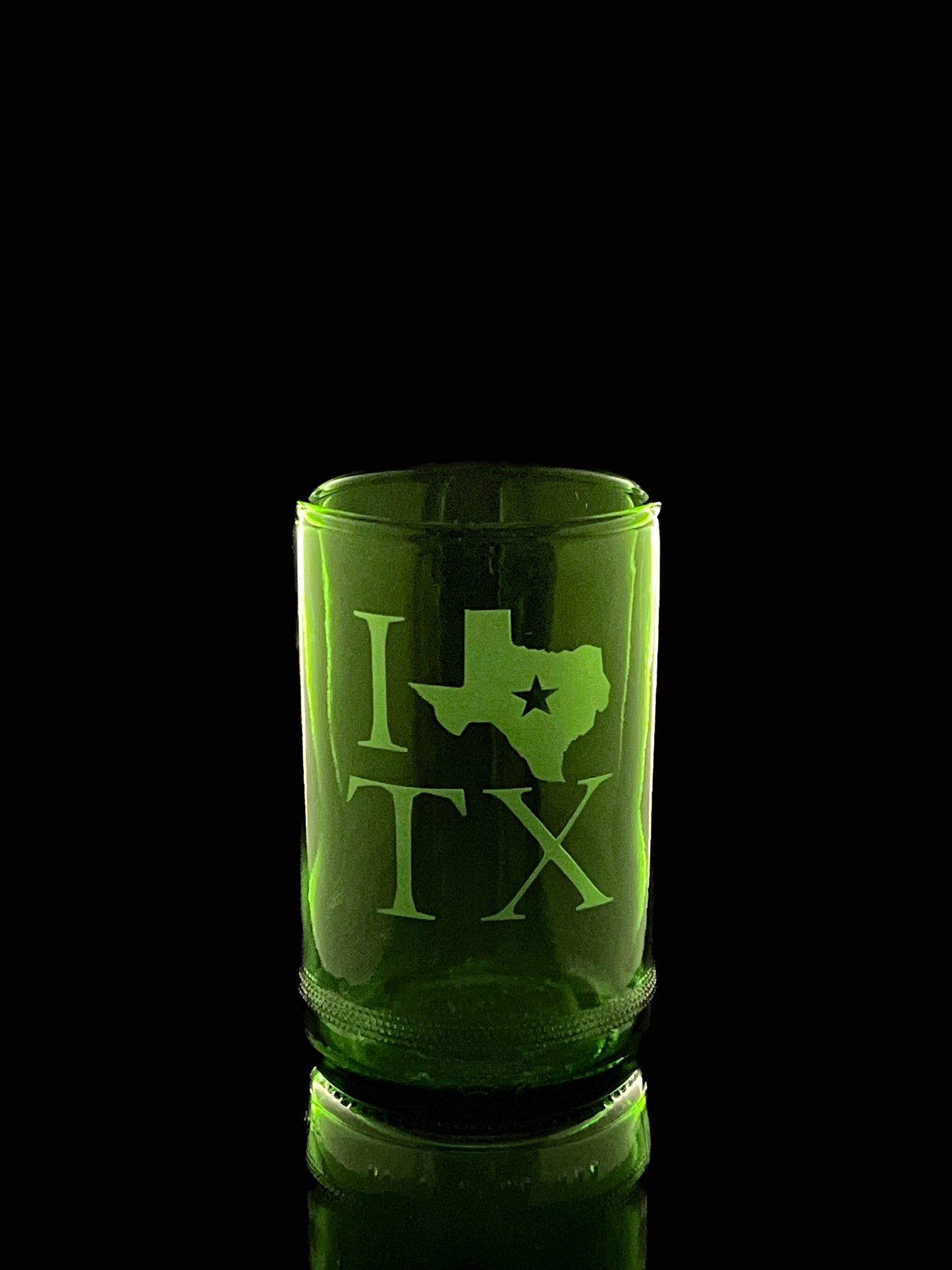 I Love Texas Wine Bottle Drinking Glasses - Set of 2